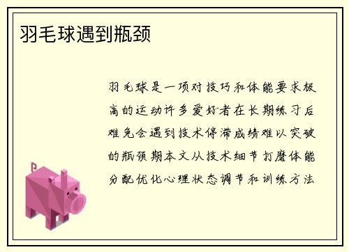 羽毛球遇到瓶颈